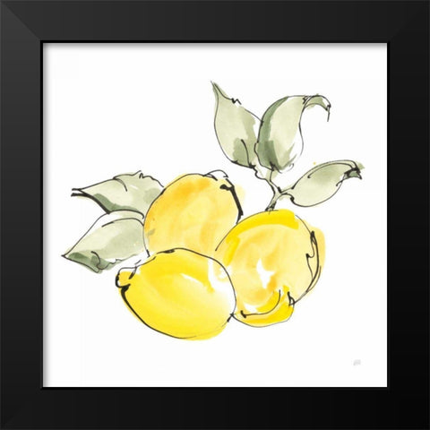 Lemons II Black Modern Wood Framed Art Print by Paschke, Chris