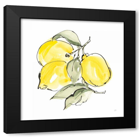 Lemons III Black Modern Wood Framed Art Print with Double Matting by Paschke, Chris