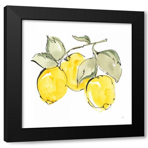 Lemons IV Black Modern Wood Framed Art Print with Double Matting by Paschke, Chris