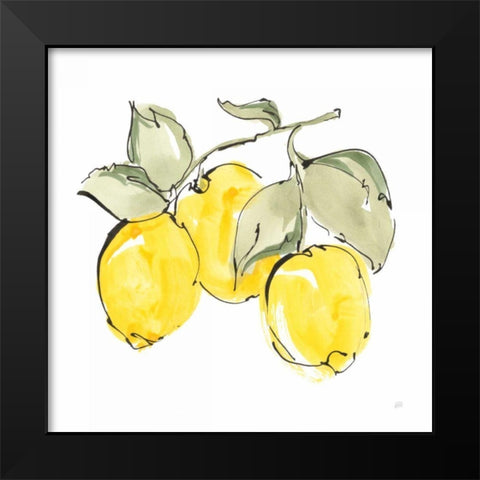 Lemons IV Black Modern Wood Framed Art Print by Paschke, Chris