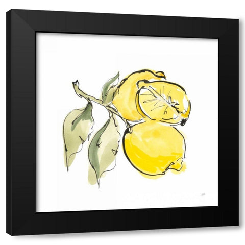 Lemon Still Life II Black Modern Wood Framed Art Print by Paschke, Chris