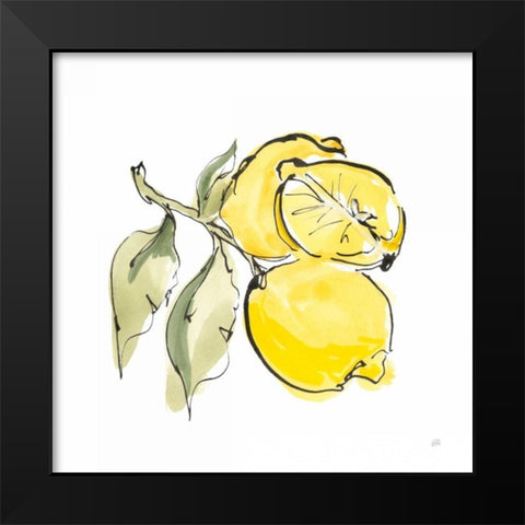 Lemon Still Life II Black Modern Wood Framed Art Print by Paschke, Chris