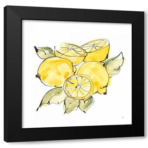 Lemon Still Life IV Black Modern Wood Framed Art Print with Double Matting by Paschke, Chris
