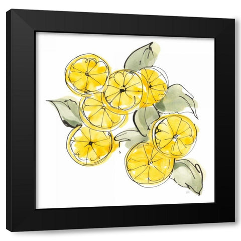 Cut Lemons I Black Modern Wood Framed Art Print by Paschke, Chris