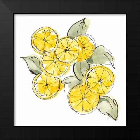 Cut Lemons I Black Modern Wood Framed Art Print by Paschke, Chris