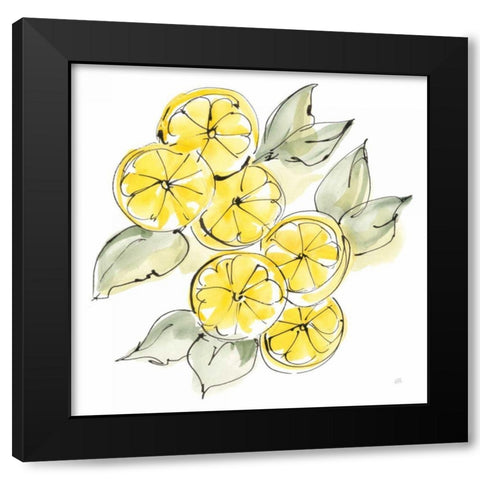 Cut Lemons II Black Modern Wood Framed Art Print with Double Matting by Paschke, Chris