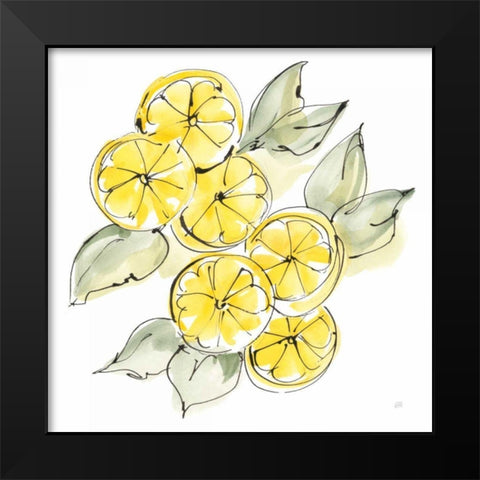 Cut Lemons II Black Modern Wood Framed Art Print by Paschke, Chris