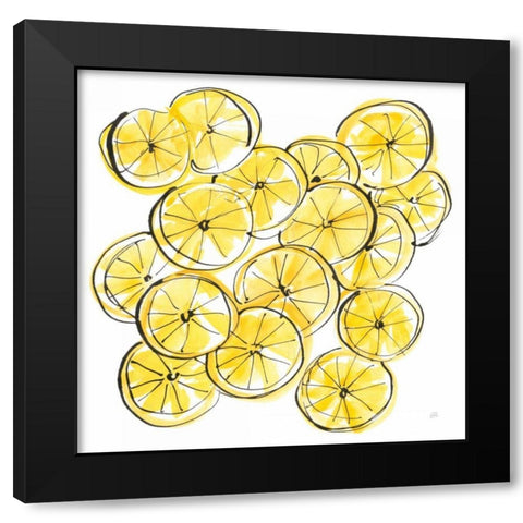 Cut Lemons III Black Modern Wood Framed Art Print with Double Matting by Paschke, Chris
