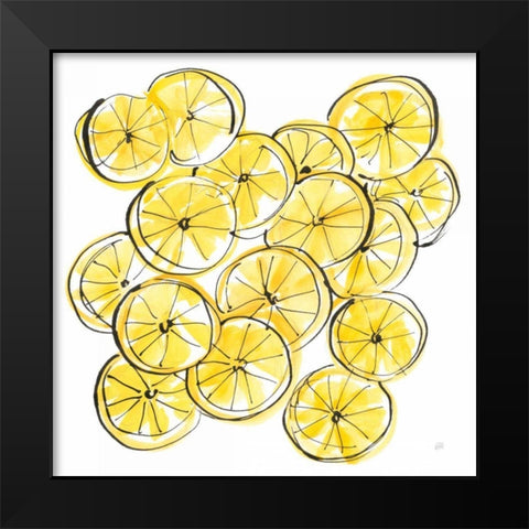 Cut Lemons III Black Modern Wood Framed Art Print by Paschke, Chris