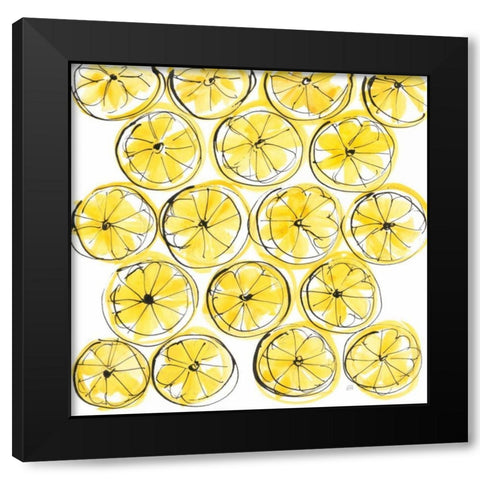 Cut Lemons IV Black Modern Wood Framed Art Print with Double Matting by Paschke, Chris