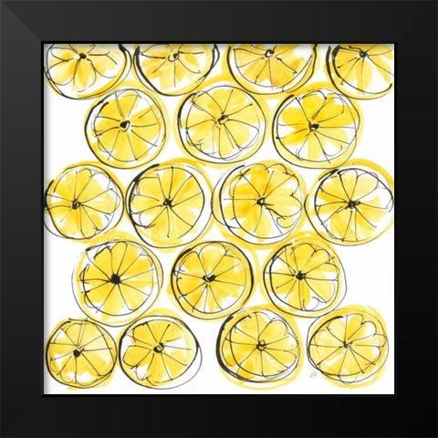 Cut Lemons IV Black Modern Wood Framed Art Print by Paschke, Chris