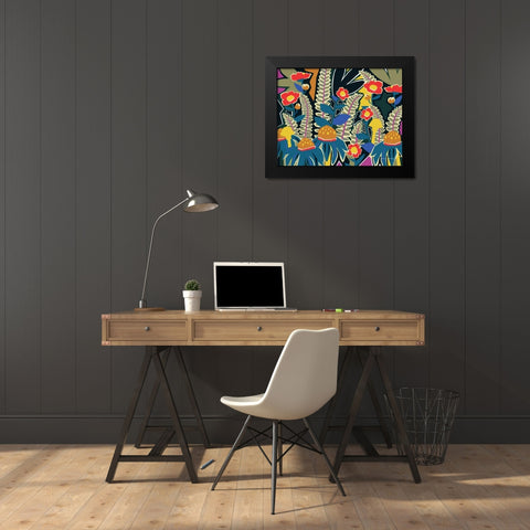 Ferns and Wildflowers I Black Modern Wood Framed Art Print by Gallagher, Megan