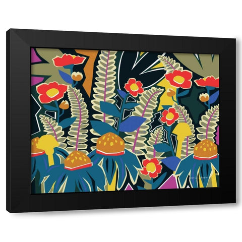 Ferns and Wildflowers I Black Modern Wood Framed Art Print by Gallagher, Megan