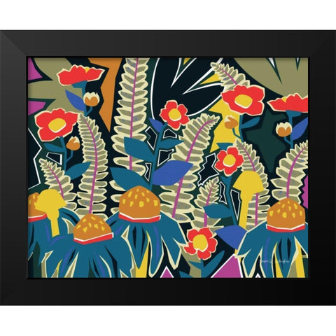 Ferns and Wildflowers I Black Modern Wood Framed Art Print by Gallagher, Megan