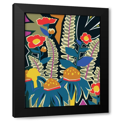 Ferns and Wildflowers II Black Modern Wood Framed Art Print by Gallagher, Megan