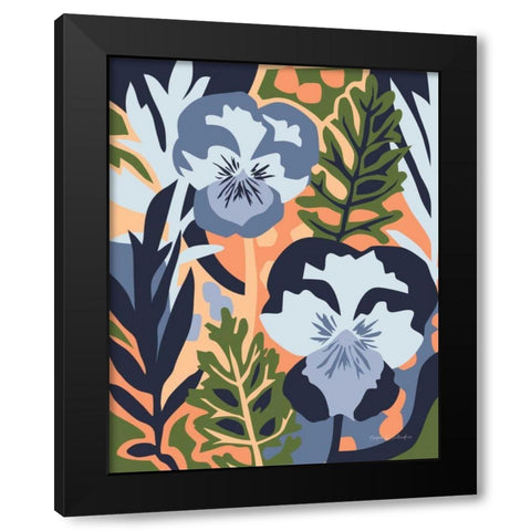 Pansy Pandemic Black Modern Wood Framed Art Print by Gallagher, Megan