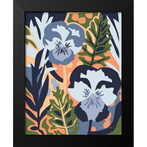 Pansy Pandemic Black Modern Wood Framed Art Print by Gallagher, Megan