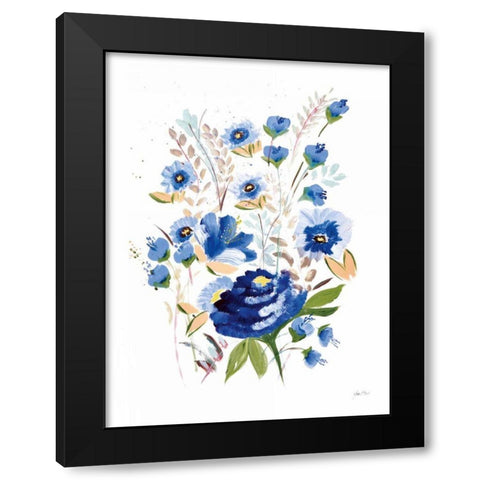True Blue I Black Modern Wood Framed Art Print with Double Matting by Davis, Joan E.