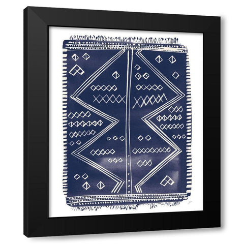 Navy Berber Rug I Black Modern Wood Framed Art Print by Panganiban, Karyn