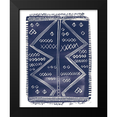 Navy Berber Rug I Black Modern Wood Framed Art Print by Panganiban, Karyn