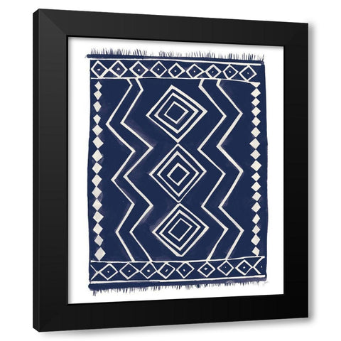Navy Berber Rug II Black Modern Wood Framed Art Print by Panganiban, Karyn