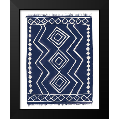 Navy Berber Rug II Black Modern Wood Framed Art Print by Panganiban, Karyn