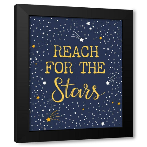 Reach for the Stars Black Modern Wood Framed Art Print by Panganiban, Karyn