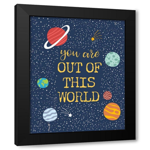 Out of this World Black Modern Wood Framed Art Print by Panganiban, Karyn