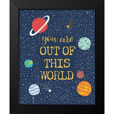 Out of this World Black Modern Wood Framed Art Print by Panganiban, Karyn