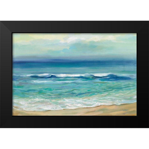 Seaside Sunrise Black Modern Wood Framed Art Print by Vassileva, Silvia