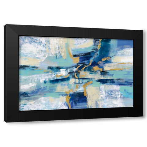 Wave Breaker Black Modern Wood Framed Art Print with Double Matting by Vassileva, Silvia