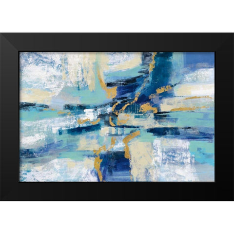 Wave Breaker Black Modern Wood Framed Art Print by Vassileva, Silvia