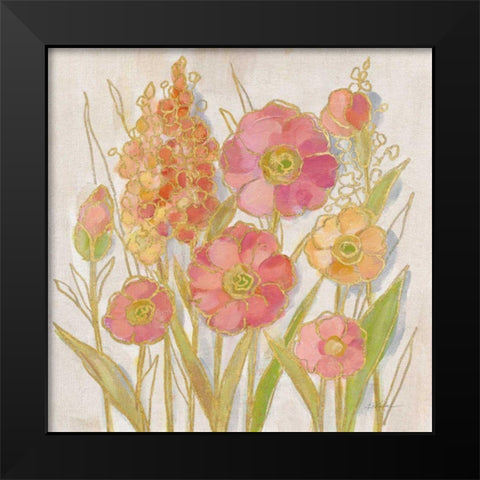 Opalescent Floral I Black Modern Wood Framed Art Print by Vassileva, Silvia