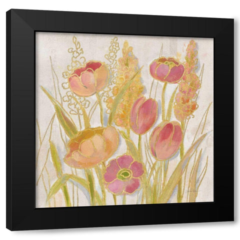Opalescent Floral II Black Modern Wood Framed Art Print by Vassileva, Silvia