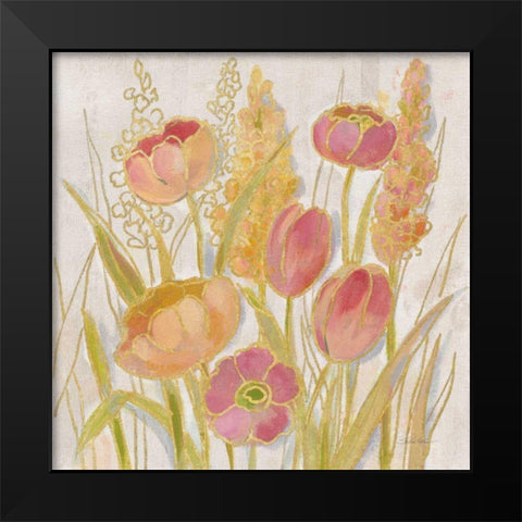 Opalescent Floral II Black Modern Wood Framed Art Print by Vassileva, Silvia