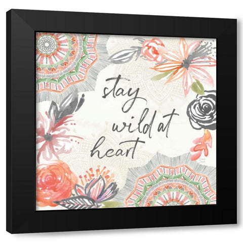 Macrame Meander II Gray Black Modern Wood Framed Art Print with Double Matting by June, Dina