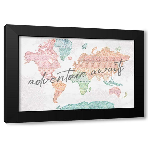 Macrame Meander I Light Black Modern Wood Framed Art Print by June, Dina
