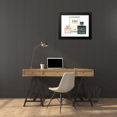 Forever Fashion Perfume Black Modern Wood Framed Art Print by Fabiano, Marco