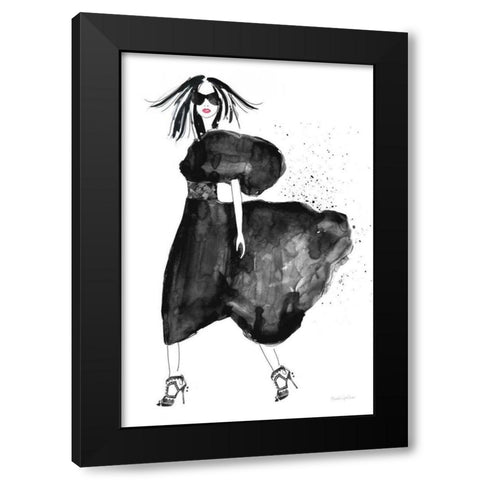 Uptown Fashion I Black Modern Wood Framed Art Print by Charro, Mercedes Lopez