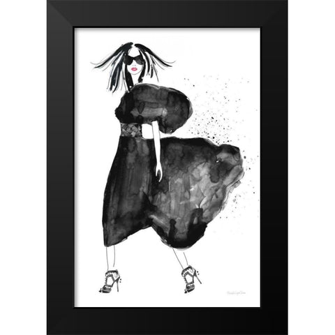 Uptown Fashion I Black Modern Wood Framed Art Print by Charro, Mercedes Lopez
