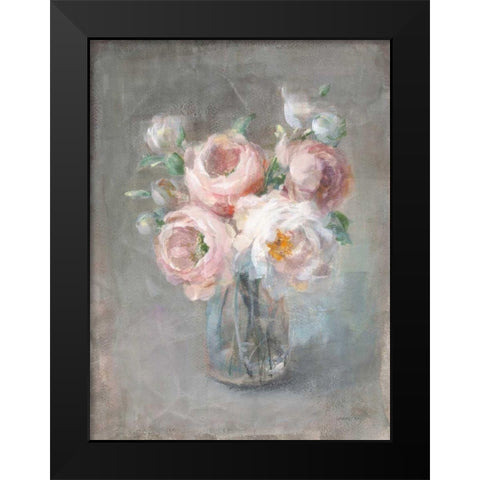 Pale Summer Blooms II Black Modern Wood Framed Art Print by Nai, Danhui