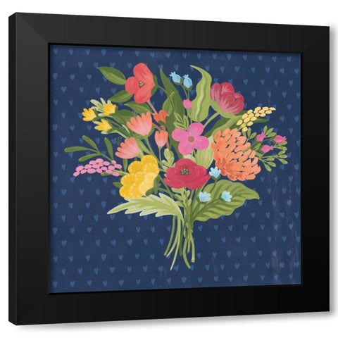 Love Letters X No Banner Blue Black Modern Wood Framed Art Print with Double Matting by Marshall, Laura