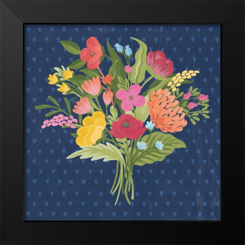 Love Letters X No Banner Blue Black Modern Wood Framed Art Print by Marshall, Laura