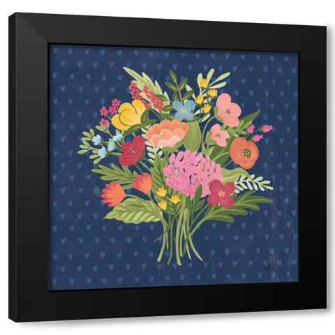 Love Letters XI No Banner Blue Black Modern Wood Framed Art Print with Double Matting by Marshall, Laura