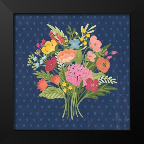Love Letters XI No Banner Blue Black Modern Wood Framed Art Print by Marshall, Laura
