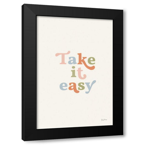 Take it Easy Pastel Black Modern Wood Framed Art Print with Double Matting by Thorns, Becky