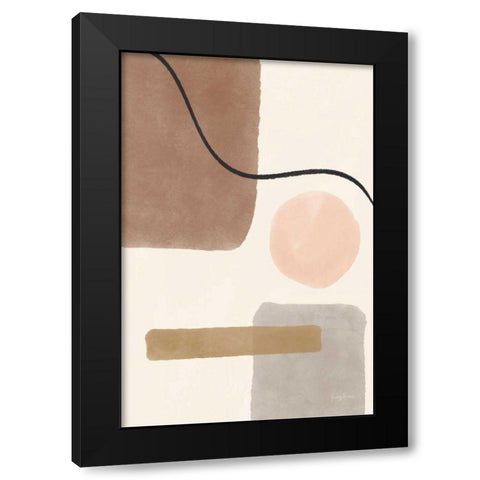 Geo Abstract I Neutral Pink Black Modern Wood Framed Art Print by Thorns, Becky