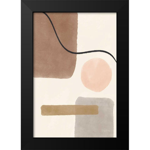 Geo Abstract I Neutral Pink Black Modern Wood Framed Art Print by Thorns, Becky