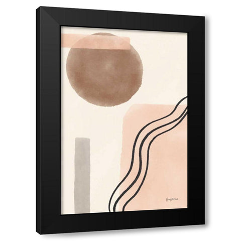 Geo Abstract II Neutral Pink Black Modern Wood Framed Art Print with Double Matting by Thorns, Becky
