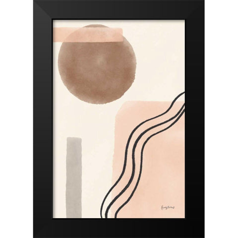 Geo Abstract II Neutral Pink Black Modern Wood Framed Art Print by Thorns, Becky